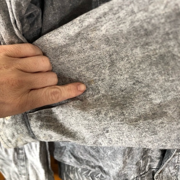 Vtg 80s Acid Wash Grey Denim Bomber Jacket - Picture 5 of 16